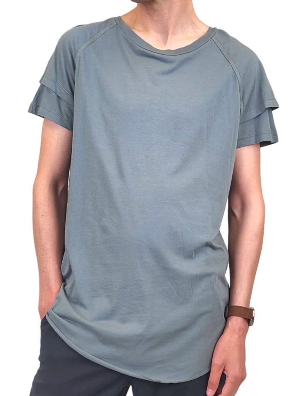 Reese De Luca Grey Double Sleeve T-Shirt/13403